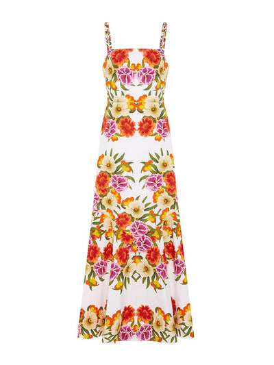 Borgo De Nor Jalisa cotton maxi dress in Vila Floral white at Collagerie