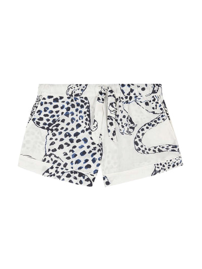 Desmond & Dempsey The jaguar print shorts in cream at Collagerie