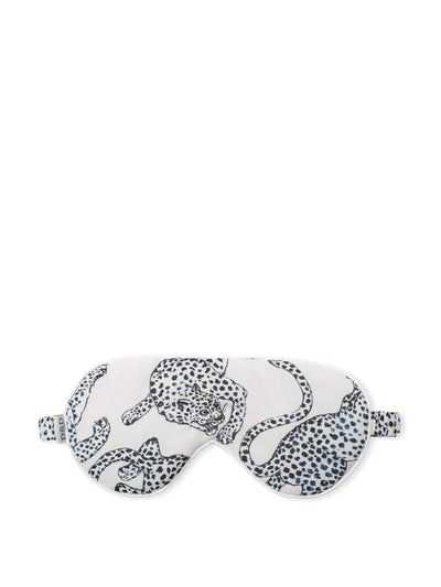 Desmond & Dempsey Cream Jag print cotton luxe eye mask at Collagerie