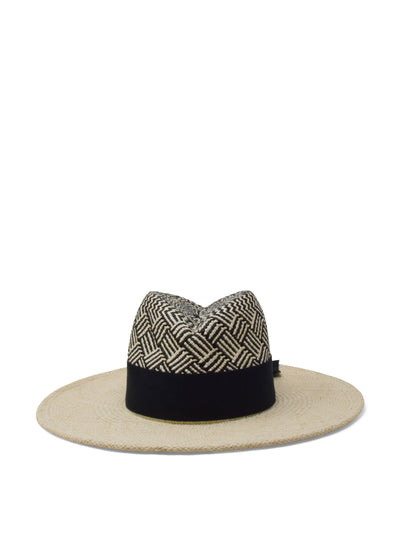 Gigi Burris Natural and black Jeanne hat at Collagerie