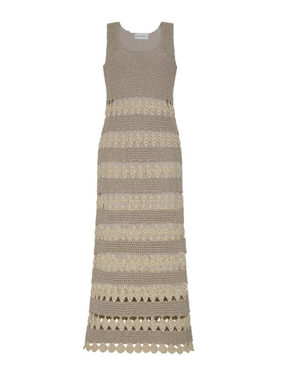 Cara Cara Metallic ivory crochet Joan dress at Collagerie