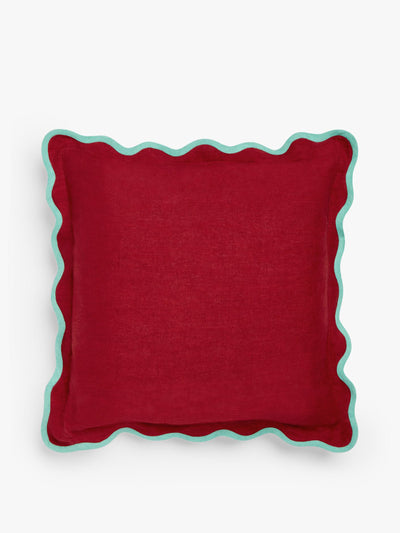 John Lewis & Partners Scalloped linen cushion at Collagerie