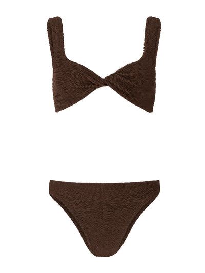 Hunza G Metallic chocolate Juno bikini at Collagerie