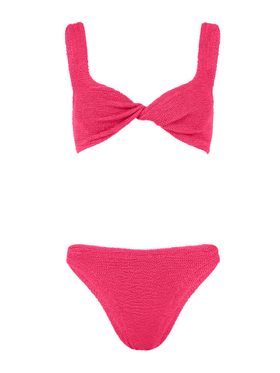 Hunza G Metallic raspberry Juno bikini at Collagerie