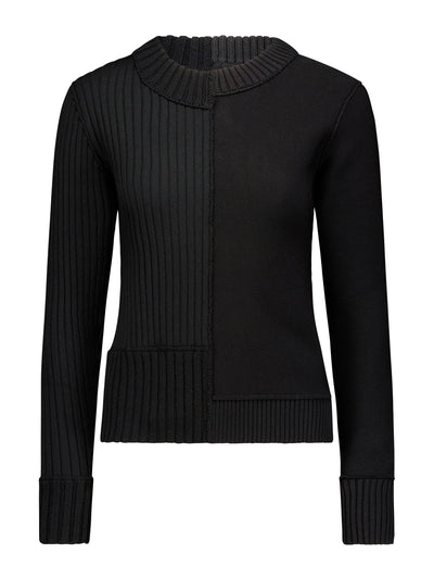 Marina Moscone black patchwork pullover at Collagerie