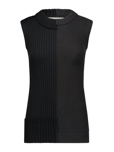 Marina Moscone Black patchwork sleeveless pullover at Collagerie