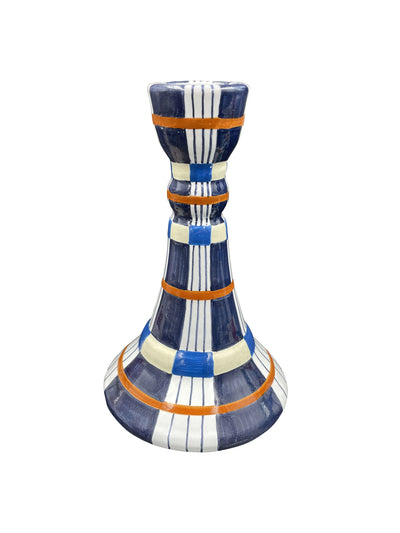 Silo Studio Kente candlestick, indigo at Collagerie