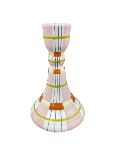 Silo Studio Kente candlestick, pink at Collagerie