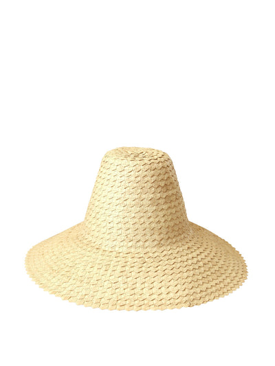 BrunnaCo Kemala palm straw hat in nude at Collagerie