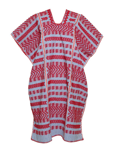 Pippa Holt Three panel mini kaftan in blue, white and red at Collagerie