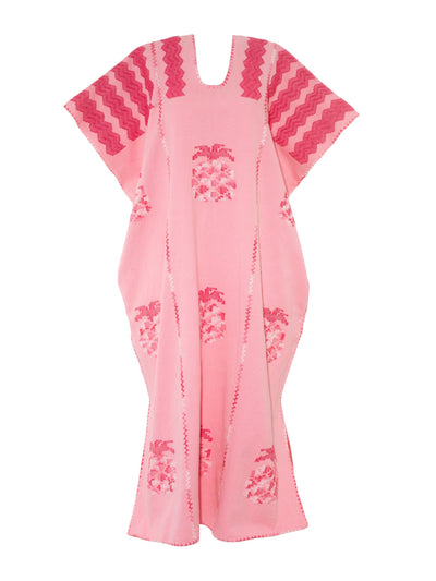 Pippa Holt Pink pineapple midi kaftan at Collagerie