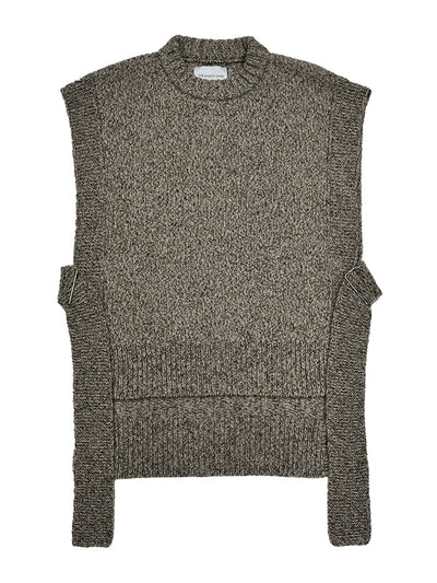The Knotty Ones Kalvos tweed merino wool vest at Collagerie