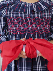 Katherine Johnson navy tartan dress