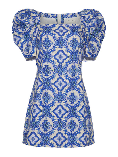 Cara Cara Belle tile blue Kelly dress at Collagerie