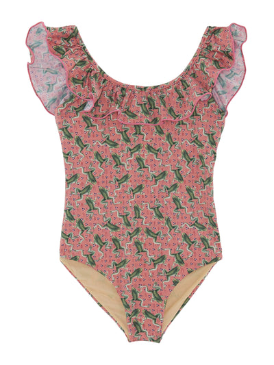 Muzungu Sisters Frog blossom kids peony swimsuit at Collagerie