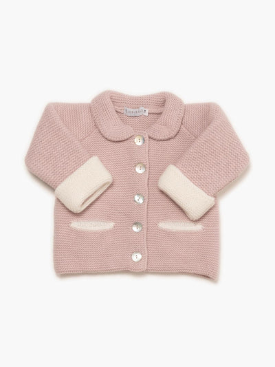 Amaia Baby double layered knitted jacket pink at Collagerie