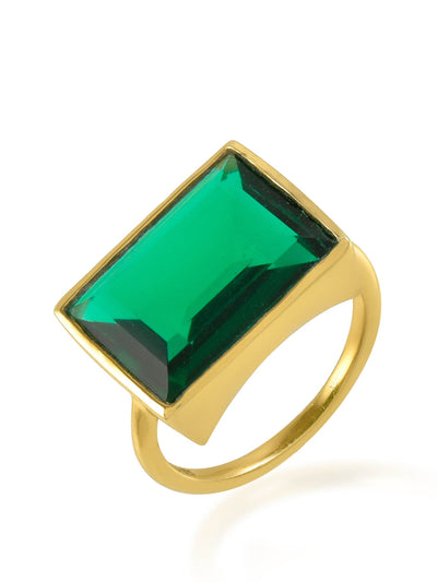 Shyla Jewellery Dark emerald Lenny ring at Collagerie
