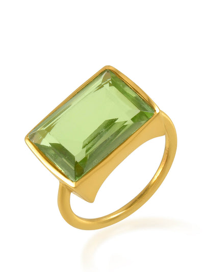 Shyla Jewellery Soft green Lenny ring at Collagerie