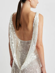 Leoni dress in clear sequins