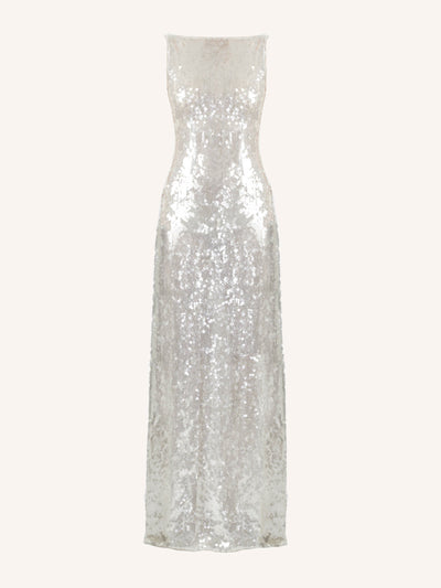 Emilia Wickstead Leoni dress in clear sequins at Collagerie