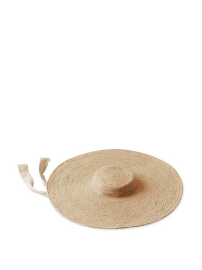 BrunnaCo Lola wide brim jute straw hat in natural beige at Collagerie