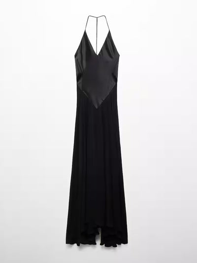Mango X Victoria Beckham Semi-transparent combined body silk dress at Collagerie
