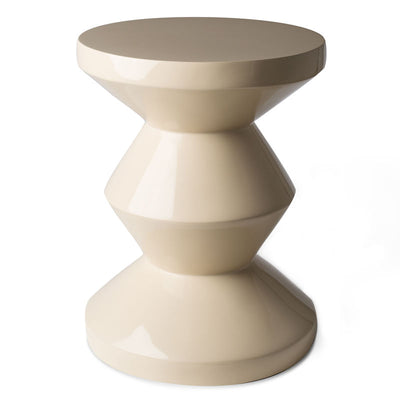 Pols Potten Beige lacquered plastic Zig Zag stool at Collagerie