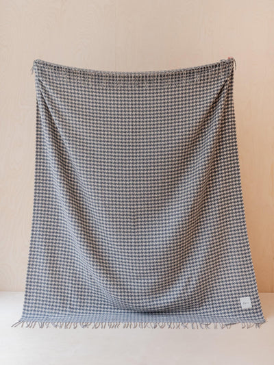 TBCo Cashmere blanket in charcoal star houndstooth at Collagerie