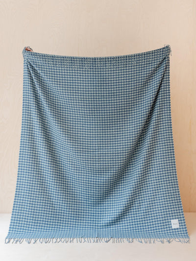 TBCo Cashmere blanket in green star houndstooth at Collagerie