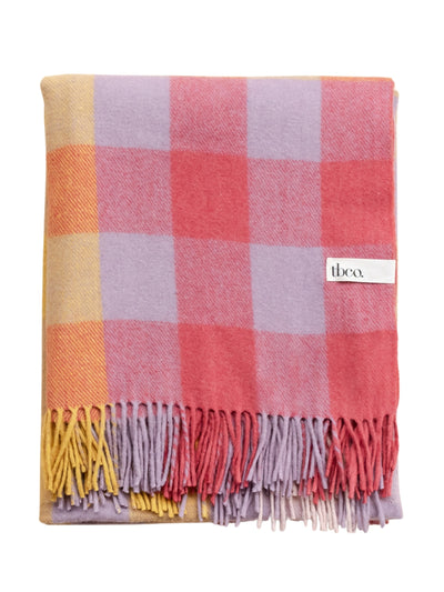 TBCo Lilac gradient gingham recycled wool blanket at Collagerie