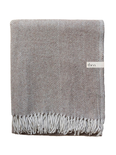 TBCo Natural herringbone recycled wool blanket at Collagerie