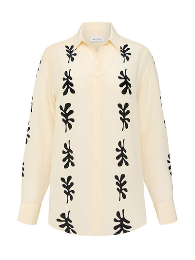 Matteau Ivory fig leaf long sleeve shirt at Collagerie