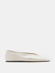 Ecru leather Luna slippers Shoes Le Monde Beryl    - Collagerie