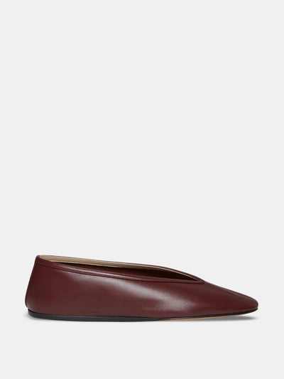 Le Monde Beryl Oxblood leather Luna slippers at Collagerie