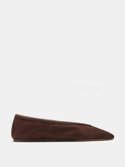 Le Monde Beryl Chocolate suede Luna slippers at Collagerie