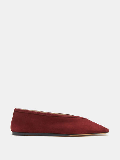 Le Monde Beryl Oxblood suede Luna slippers at Collagerie