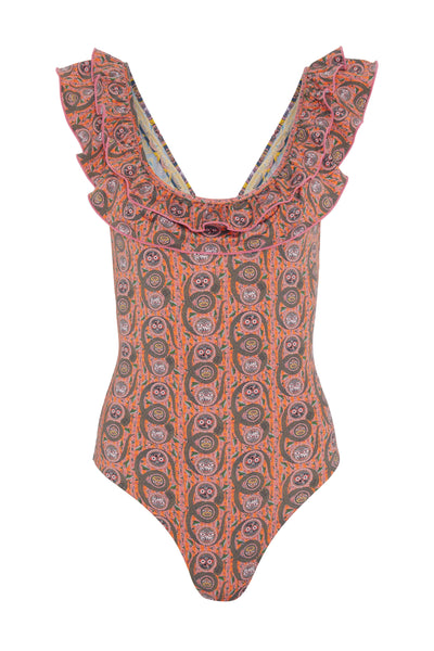 Muzungu Sisters Serpent pink sunset Peony swimsuit at Collagerie