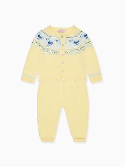La Coqueta Kids Lemon Isa cotton knitted baby set at Collagerie