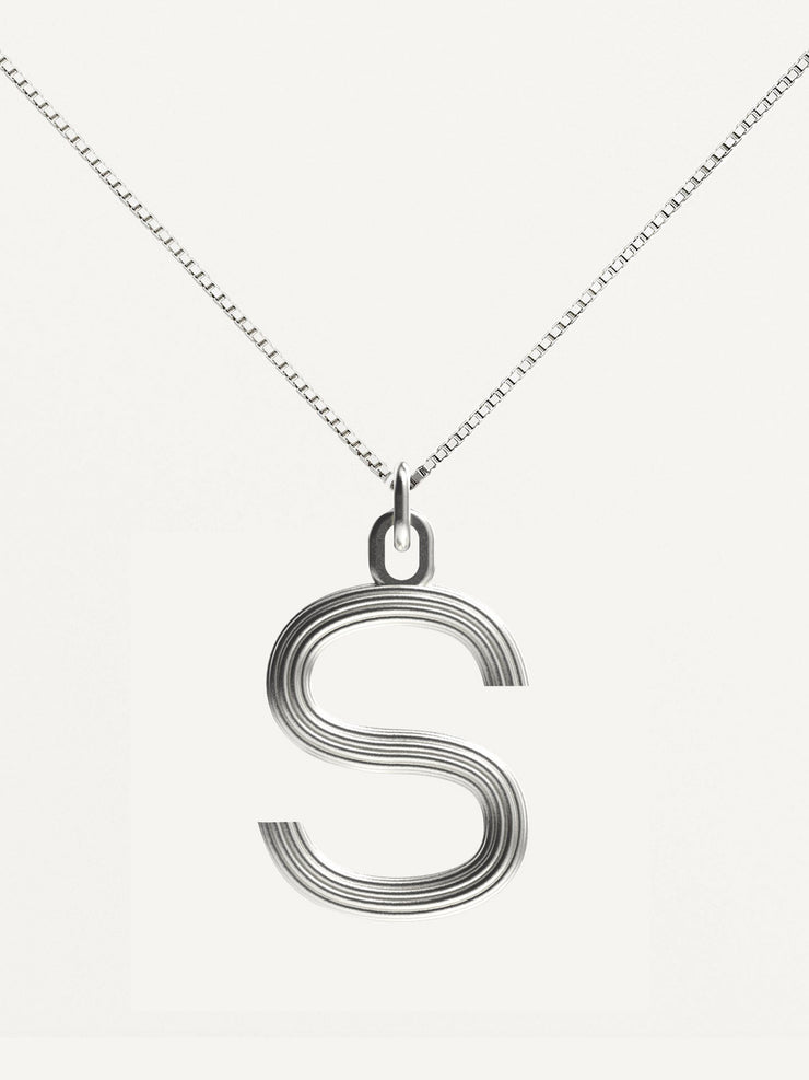 Large silver Alphabet necklace
