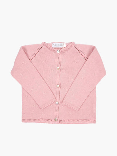 Amaia Pink Laura baby cardigan at Collagerie