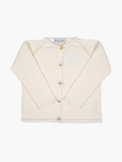 Amaia Ivory Laura baby cardigan at Collagerie