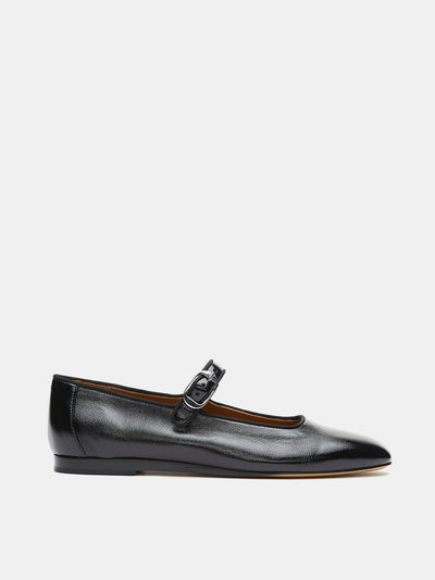 Le Monde Beryl Black patent leather Mary Jane flats at Collagerie