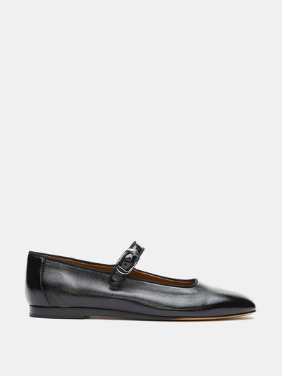 Le Monde Beryl Black patent leather Mary Jane flats at Collagerie
