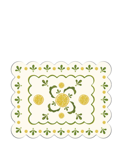 Bell Hutley Citrus lemon scalloped placemat for Penny Morrison at Collagerie