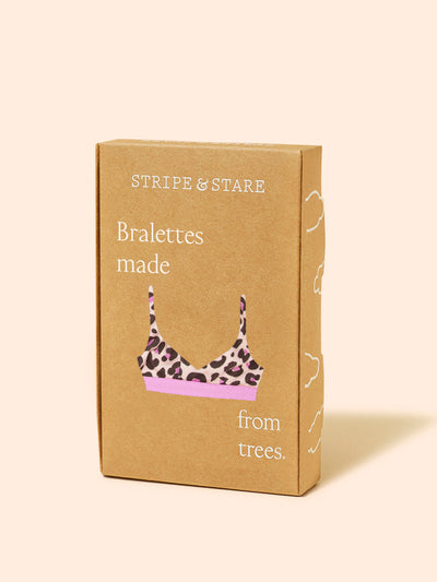 Stripe & Stare Liquorice leopard lace bralette at Collagerie