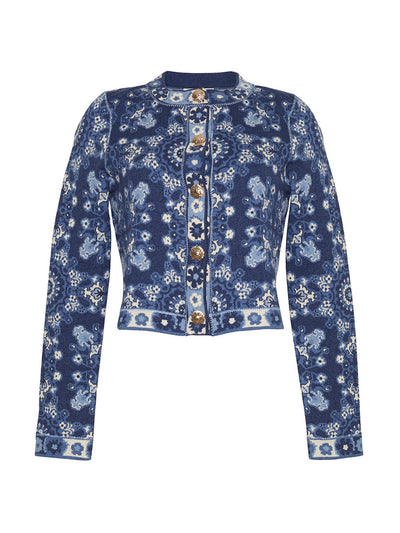 Cara Cara Blue rita tile Livi jacket at Collagerie