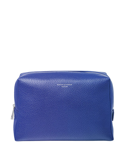 Aspinal Of London London toiletry bag in cobalt blue pebble at Collagerie