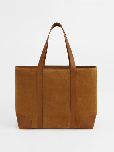 London Velvet Tan suede tote bag at Collagerie