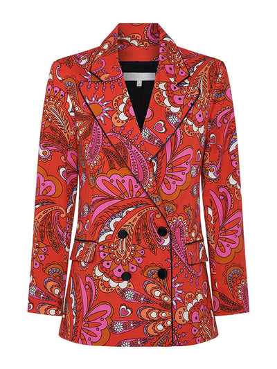 Borgo De Nor Rhapsody red quinn cotton jacket at Collagerie