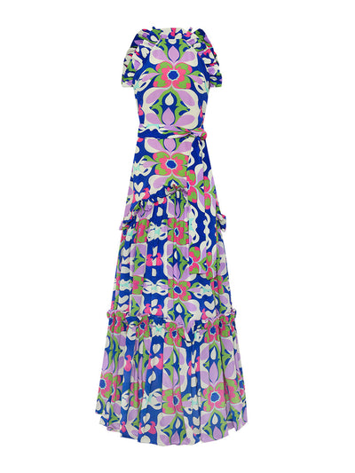 Borgo De Nor Seventies pink crepe Tatiana maxi dress at Collagerie